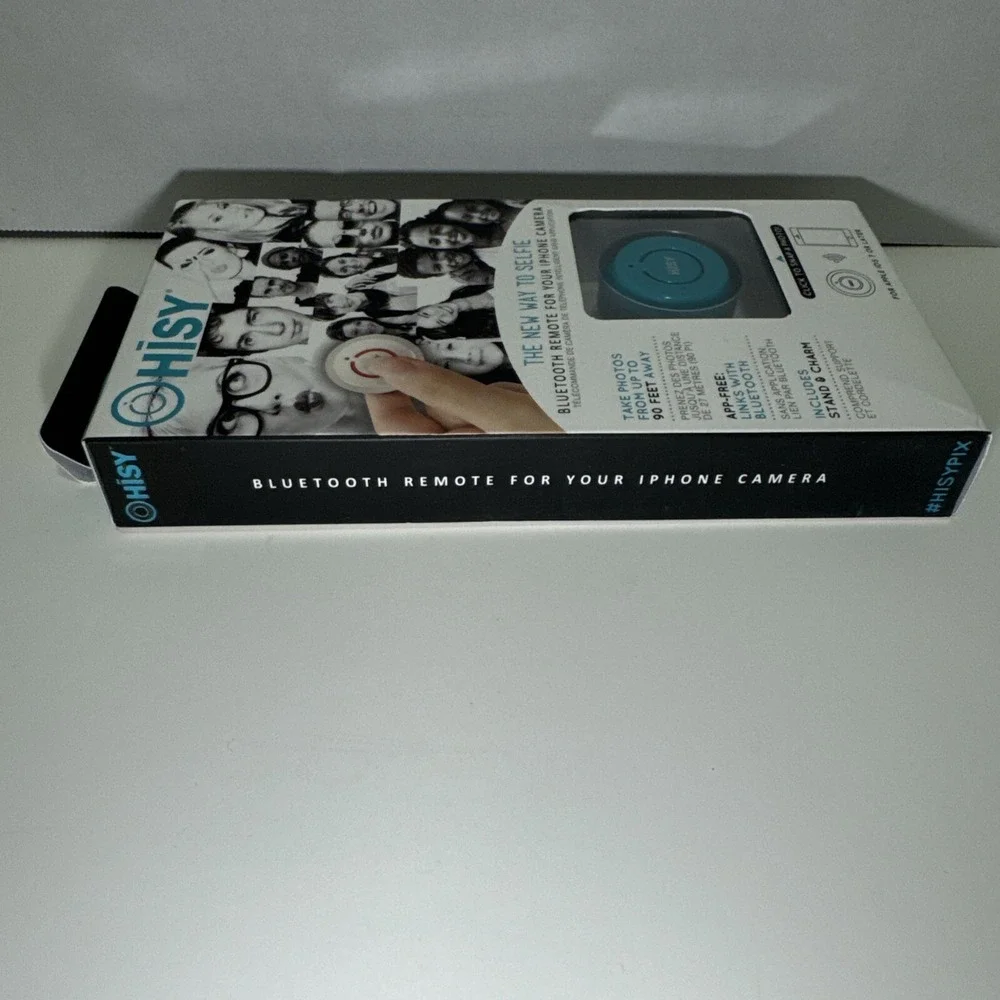 HISY Bluetooth Remote Camera Shutter & Selfie Clicker - Blue - New in‎ Box